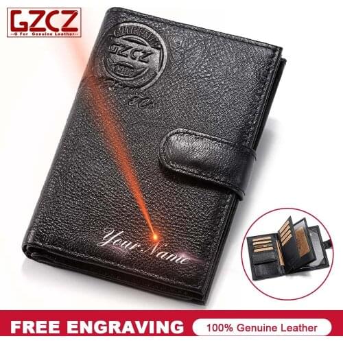 DIY Genuine Leather Men Wallet Purse Male Passport Case Holder Credit Card Holder Coin Purse organizer carteira Bag For Men 2019