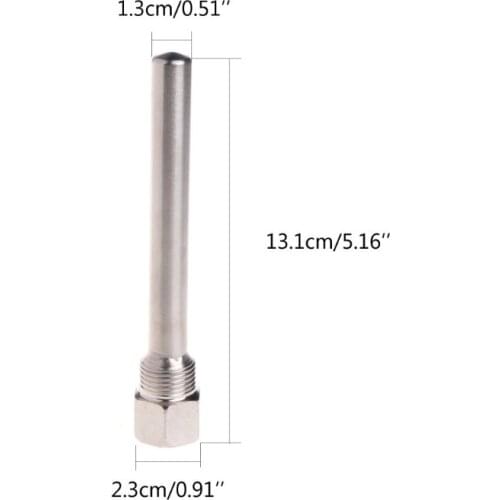 Stainless Steel Thermowell 1/2\" NPT Threads 130mm Long For Temperature Sensors J6PC
