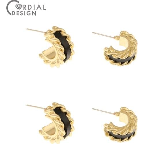 Cordial Design 50Pcs 12*15MM Jewelry Accessories/Hooks Shape/Earrings Stud/Resin Effect/DIY Making/Jewelry Findings & Components