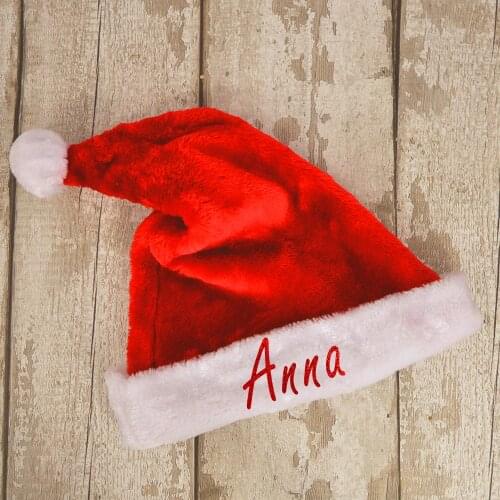 Custom Name New Year Santa Hat Personalized Unisex Cap Adult Kids Merry Xmas Party Gifts Home Celebration Christmas Ornaments