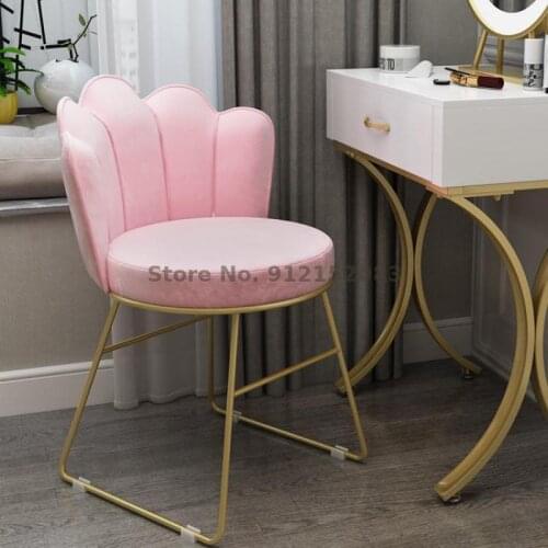Nordic ins style bedroom makeup stool net red princess dressing stool fairy stool European style light luxury dressing table cha