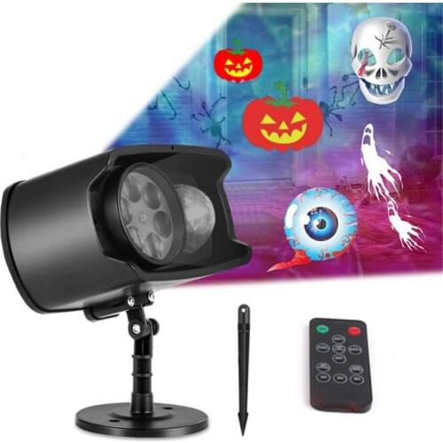 LED Halloween Projection Lamp Water Pattern Holiday Outdoor Decoration Christmas Projector Room Decor Atmosphere Lights 2021 New