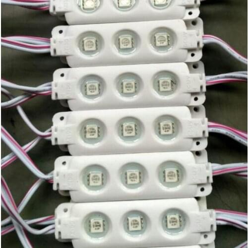 Waterproof IP68 5050 SMD 3 LED Module Injection Molding Light Strip Lamp Warm White White blue yellow RGB DC12V