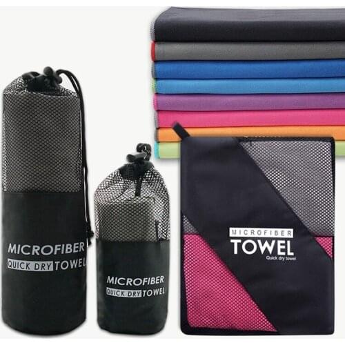 76x156cm Microfiber Absorbent Quick-drying Towel Double-sided Fleece Sports Towel Portable Net Bag Towel Beach Towels