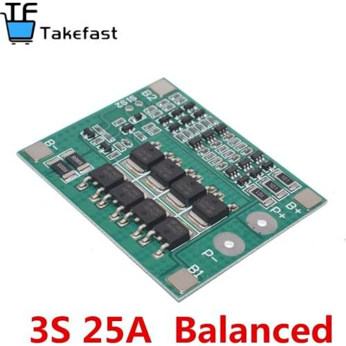 3S 25A Li-ion 18650 BMS PCM Battery Protection Board BMS PCM With Balance For li-ion Lipo Battery Cell Pack Module