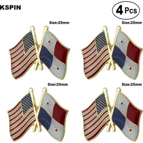 U.S.A. & Panama Friendship Flag Pin Lapel Pin Badge Brooch Icons 4pcs