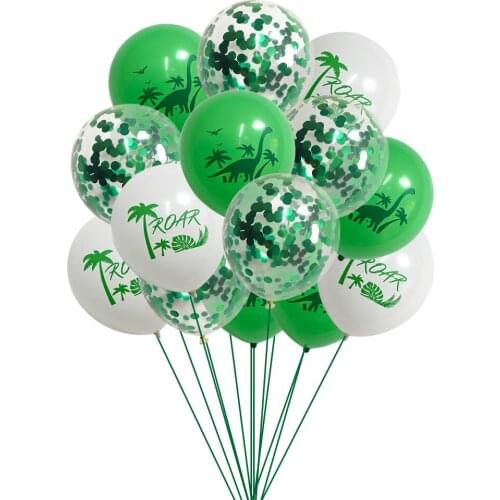 10/15Pcs 12inch Dinosaur Confetti Latex Baloons Jungle Wild Animal Party Decoration Birthday Ballon Baby Shower Air Balls Globos