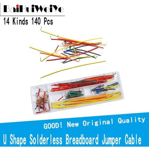 140Pcs 14kind U Shape Solderless Breadboard Jumper Cable Wire Kit For PCB Bread Board Arduino Shield For raspberry pi Drop