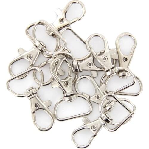 20pc Nickel Plated Clasps Swivel Trigger Clips Snap Hook Key Ring Craft Findings