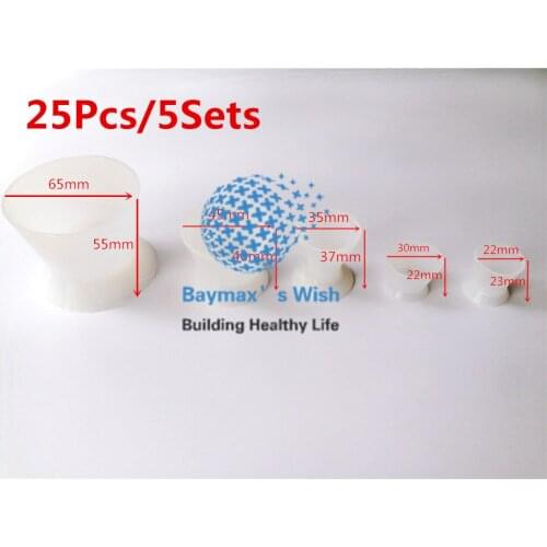 Dentist 25Pcs/5Sets Silicone Mixing Bowl Cup FOR Dentistry Brand New