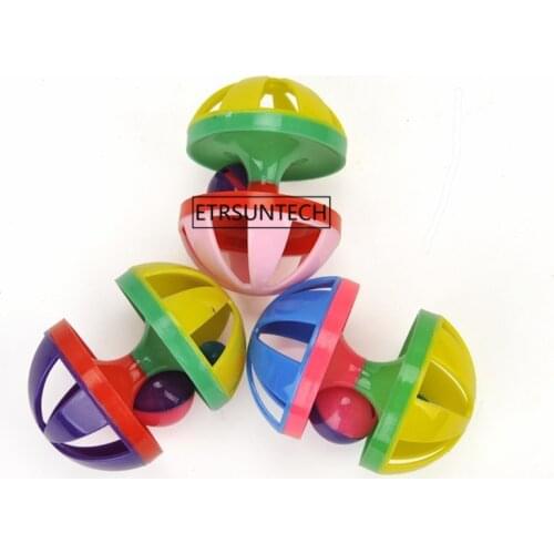 60pcs Toys for Cats Ball with Bell Ring Playing Chew Scratch Plastic Ball Interactive Cat Training Toys Pet Cat Supply