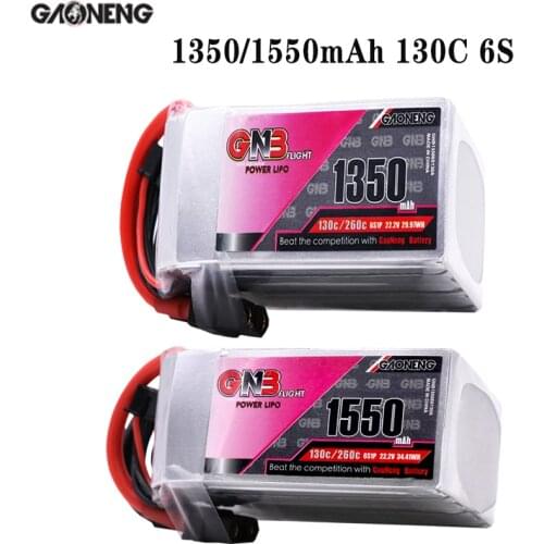 Gaoneng GNB1350/1550mAh 6S1P 22.2V 130C/260C Lipo Battery With XT60 Plug For FPV Racing Drone RC Quadcopter UAV Helicopter Parts