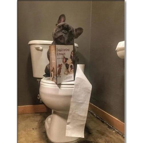 5d diy diamond painting dog toilet picture full square round 3d diamond mosaic diamond embroidery