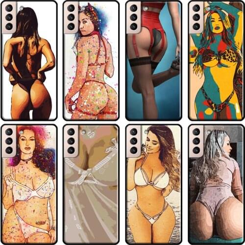Sexy lady Red lips Bikini girl Soft Case For Samsung Galaxy S21 Ultra Note 20 Note 10 S8 S9 S10 Plus S20 FE Phone Cover