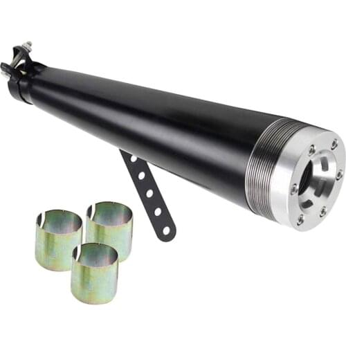 Dirt Street Bike Motorcycle Scooter Exhaust Pipe Black 45mm Dia. 430mm Length Easy to Install Useful Durable for Harley