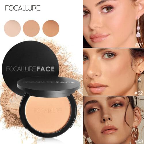 FOCALLURE 3 Colors Make Up Face Powder Bronzer Highlighter Shimmer Brighten Palette Contour Makeup Cosmetics Face Pressed Powder