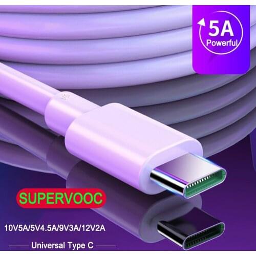 USB Type C 5A Cable Type-C VOOC Fast Charger Cable USBC for OPPO K3 K5 Reno Find X OnePlus Nord 8 Pro 7 6 Realme 7 X50 Pro 6 X2