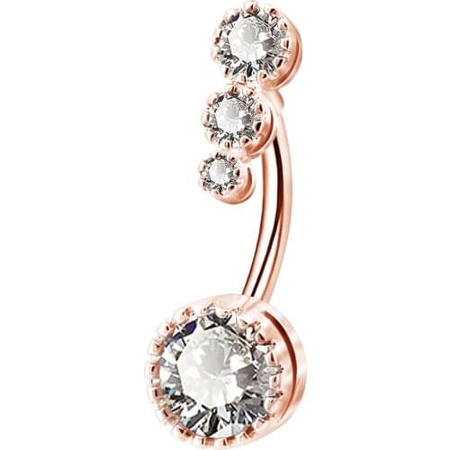 Body Punk 316L Surgical Steel Belly Piercing Button Rings Clear CZ Round Crystal Belly Navel Piercings Nombril Jewelry Women Men