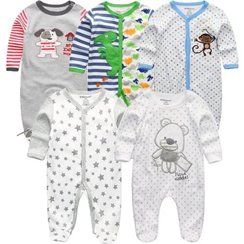 2019 1/3/4/5PCS/lot Newborn Boys Clothing 0-12M Baby Girl Clothes Baby Rompers Full Sleeve Cotton Jumpsuit Roupa de bebe