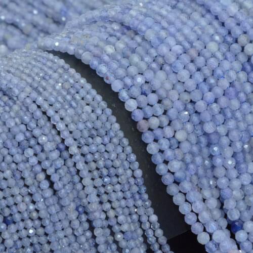 Natural Clean Quality Tanzanite Faceted Round Beads 2mm