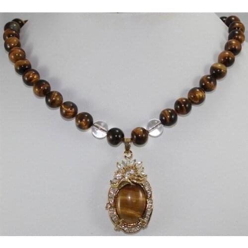 Wholesales -Jewelry beautiful tiger eye stone & heart shape pendant necklace free shipping