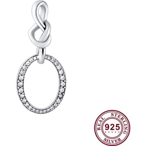 Original 925 Sterling Silver Charm Exquisite Heart Interwoven Necklace Pendant Fit Pandora Women Bracelet & Necklace Diy Jewelry