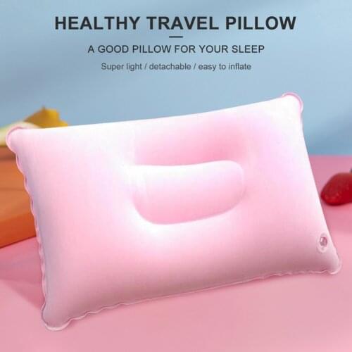 Portable Ultralight Inflatable PVC Nylon Air Pillow Sleep Cushion Travel Bedroom Hiking Beach Car Plane Head Rest Support