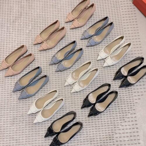 Size 35-42 Luxury Brand Design Shoes Genuine Leather High Heels Hot Sell Pointed Toe Shoes Comfortable Ladies Wedding Pumps