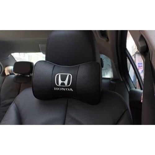HONDA Luxury Leather Car Cushion HONDA NECK BAG Quality Car Cushion Easy Installation 2 Pcs