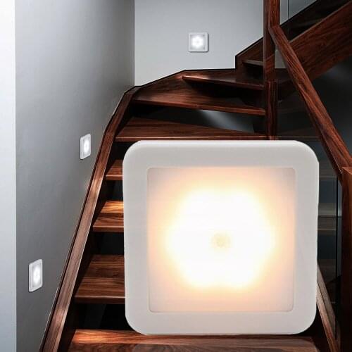 Motion Sensor Led Night Light Battery Power Under Cabinet Lights Baby Bedside Kitchen Bedroom Corridor Bathroom Toilet Wall Lamp