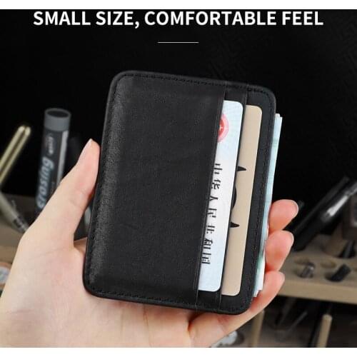 Vintage Genuine Leather Credit Card Case Portable Slim ID Card Slot Bag Small Men Wallet Money Pouch Mini Coin Purse For Women