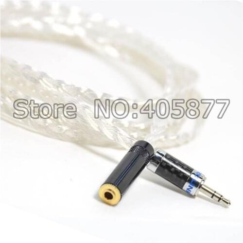 Pair High perfomance silver plated extension audio headphone cable 3.5MM male to female audio cable