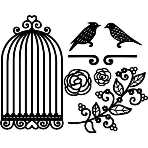 YaMinSanNiO Bird Cage Dies Flower Bunch Metal Cutting Dies New 2019 Craft Dies Scrapbooking Card Making Embossing Stencil DieCut