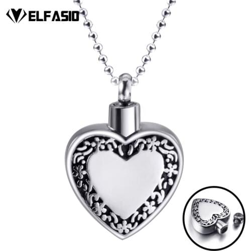 Womens Stainless Steel Pendant Necklace Heart Keepsake Memorial urn pendants for ash Chain Set Fasion Jewelry
