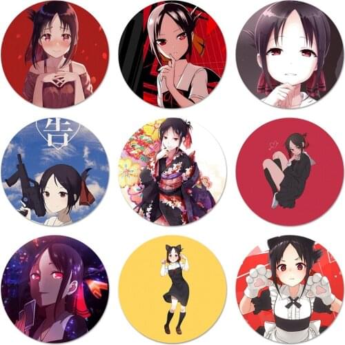 58mm kaguya sama love is war Icons Pins Badge Decoration Brooches Metal Badges For Backpack Decoration