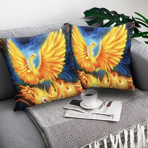 Golden Peacock cushion cover Car Sofa Home Decor Pillow Case Super Soft Short Plush Cushion Covers Home Decoration Pillowcase