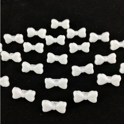 100PCS Bow Knob Button Shape Colors Dyed Plastic Cartoon Buttons Coat Boots Sewing Clothes Accessories