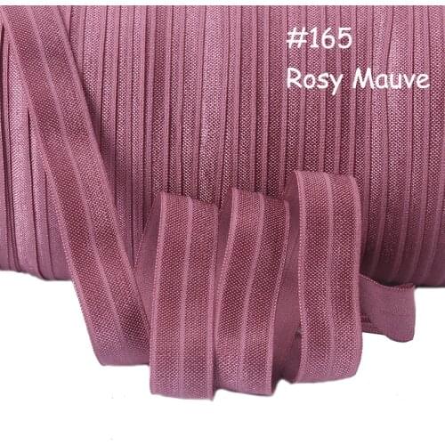 5/8" 16mm 50 yards fold over elastic ribbon in #165 rosy mauve color, more than 100 colors foe in stock