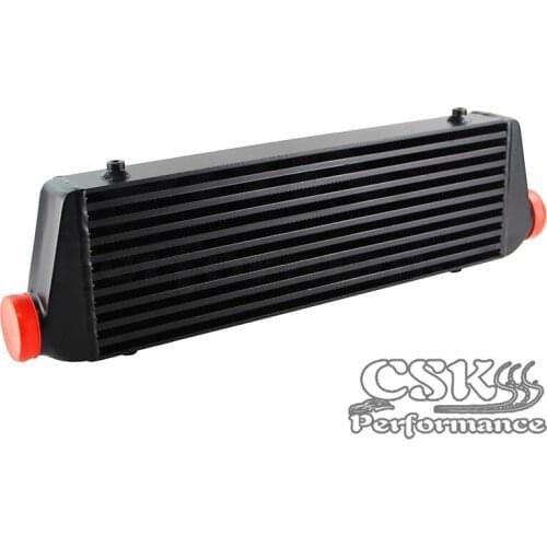 550*180*64 FMIC 2.5" In/Outlet Universal Bar&Plate Front Mount Turbo Intercooler Black/silver
