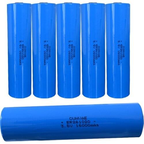 6Pcs ER261020 261020 16000mAh 3.6V Li-SOCl2 Battery Double C Lithium Batteria For electricity meter gas Water meter ER 261020