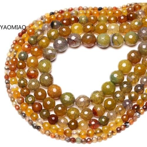 Wholesale Round Crackle Agat Facet beads Ball Beads for jewelry making 8-10mm Facet Green Dragon Vein Natural Stone beads