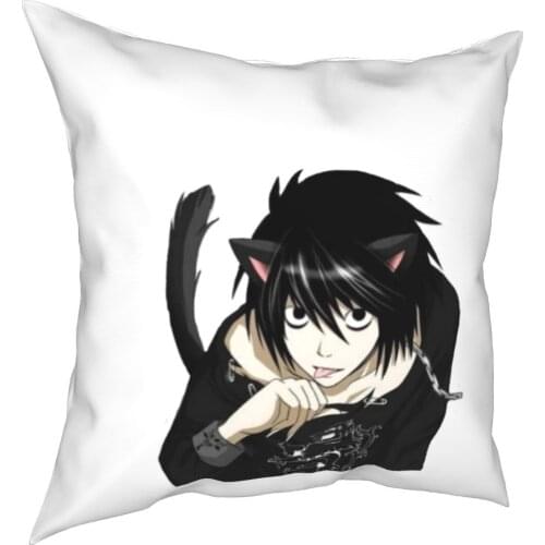 Catboy Lawliet L pillowcase Polyester pillow cover Decorative Anime Death Note Japan Manga pillow case Cover bed Wholesale 18