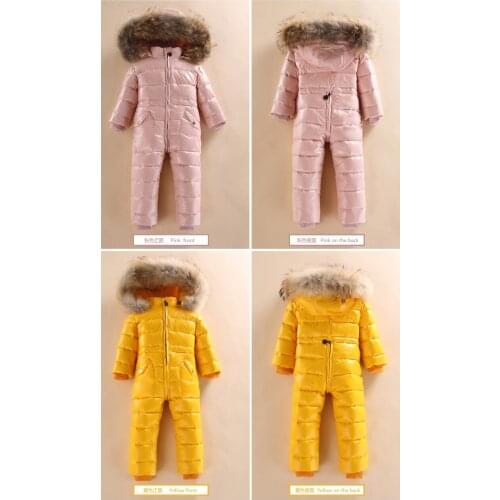 Childrens Siamese Down Jacket Boys and Girls Outer Down Jacket Down Jacket Winter Padded Ski Suit