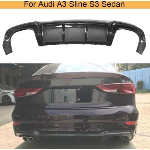 Carbon Fiber Rear Bumper Diffuser Lip Spoiler for Audi A3 Sline S3 Sedan 2017 2018 Car Rear Bumper Diffuser Lip Spoiler FRP