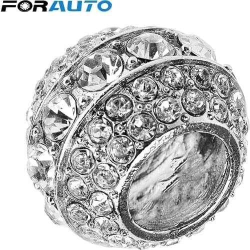 FORAUTO Car-styling Seat Rod Diamond Ring Bling Icy Crystal Interior Mouldings Rhinestone Seat Headrest Collar Decor Ornament