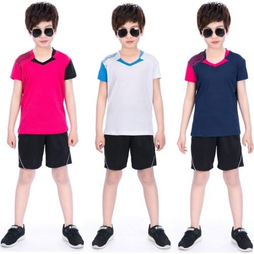 2018 Rushed Boys New Children Badminton Sport T-shirt+shorts Suit,polyester Quick-drying Table Tennis Shorts,tennis Jersey Sets