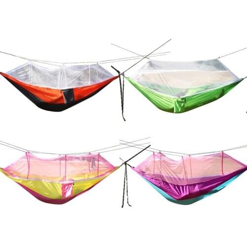 Outdoor Supplies Parachute Wholesale Hammock with Mosquito Net Anti-Mosquito Nylon Single Double Camping Hammock
