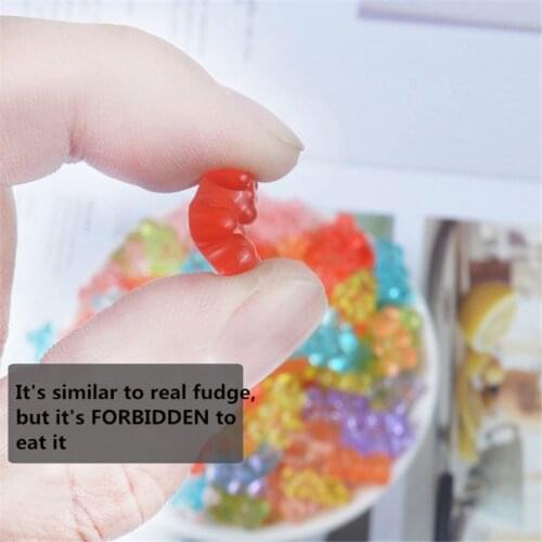 HX5D 12Pcs Mini Bear Beads Rubber Soft Slime Charms Plasticine Slime Accessories Beads For Crystal Mud Fluffy Slime
