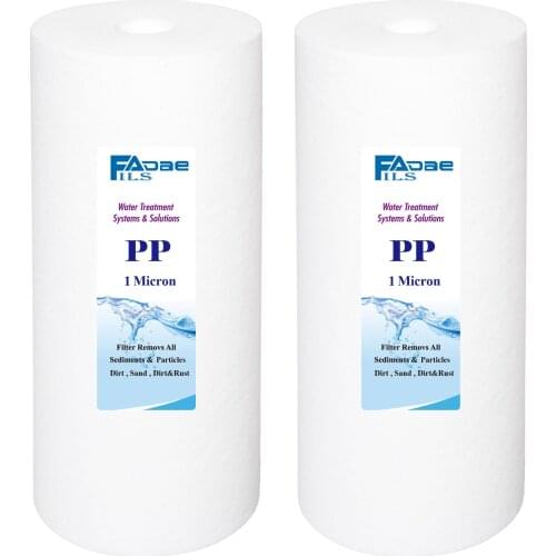 2 PACK OF 10-Inch Big Blue Whole House Water Filter 4.5" Dia. x 10" Long Sediment Cartridges 1 Micron