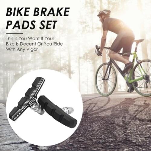 Bike Brake Pads Set Road Bicycle No Noise V-Brake Blocks Set Bike Accessories 2 Pairs